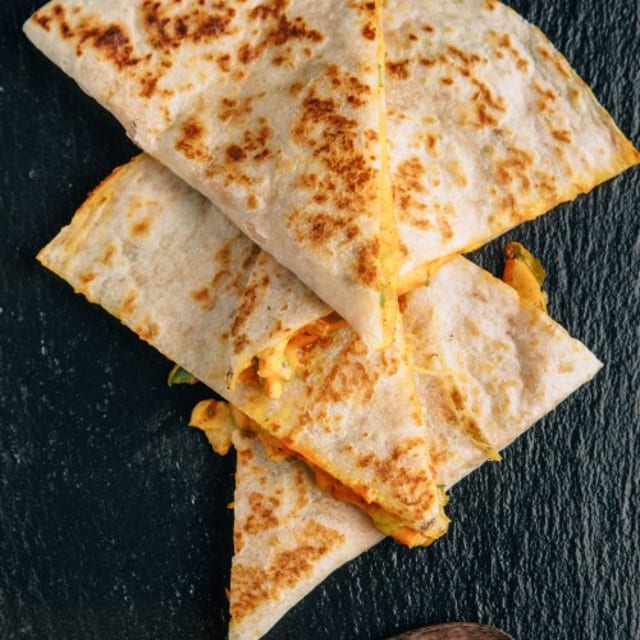 Small 6" cheese quesadilla.