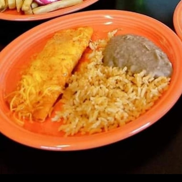 Kid cheddar chicken enchilada combo.